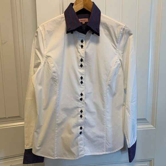 Loft A line skirt, navy with white polka dots, sz 4, EUC,  short, sassy, - Picture 8 of 13